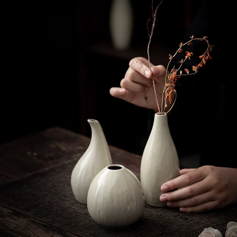 Classic White Ceramic Table Vase