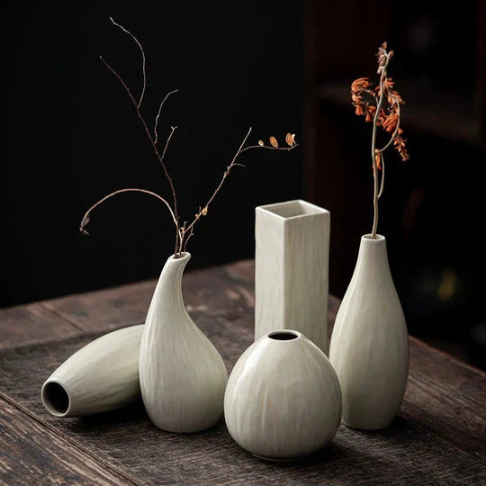 Classic White Ceramic Table Vase